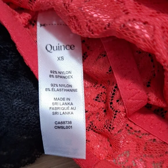 Quince Stretch Lace Sweetheart Bralette (2-pack) Black/Ruby XS - Picture 3 of 4